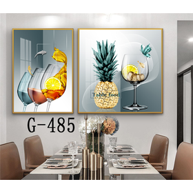 File tranh bộ 2 trừu tượng phòng ăn hiện đại - G-485
