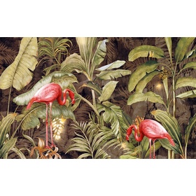 File tranh nền tường hồng hạc và cây rừng nhiệt đới - DT038
