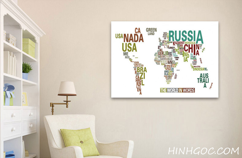 File tranh bản đồ thế giới ghép theo tên quốc gia - HG1001