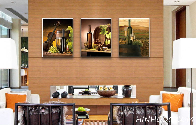 File bộ 3 tranh rượu vang trang trí phòng ăn - HG3003