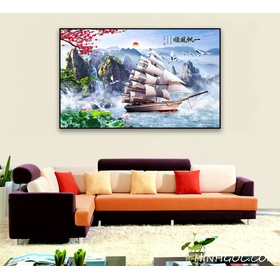 File tranh sơn thủy thuận buồm xuôi gió - HG127