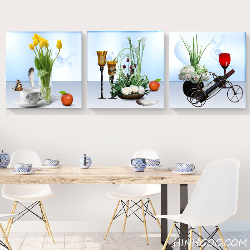 File tranh hoa và rượu vang trang trí phòng ăn - HG3010