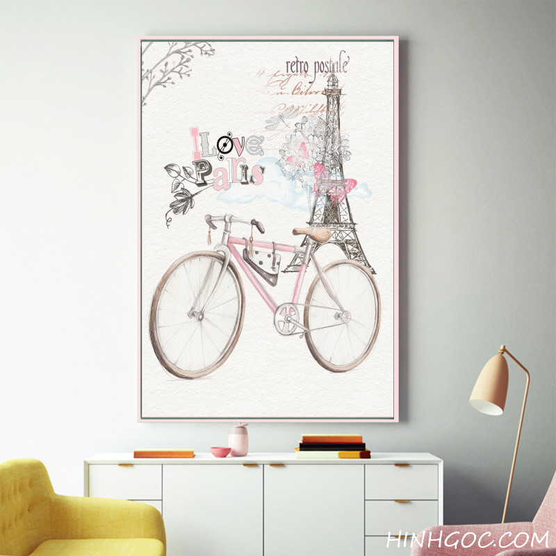 FIle tranh xe đạp xe máy vẽ tay - HG3012