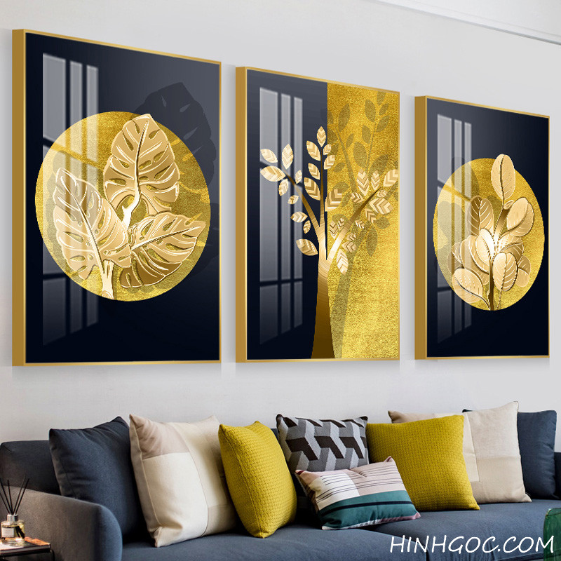 File tranh trừu tượng cây lá vàng - HG3014