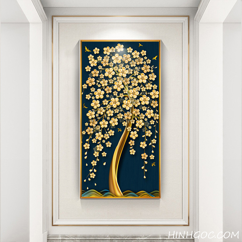 File tranh trừu tượng cây vàng - HG164