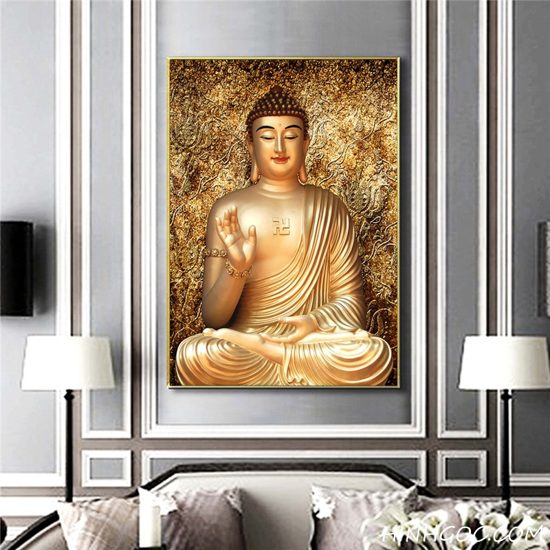 File tranh Phật Thích ca Mâu ni vàng - OP14736814