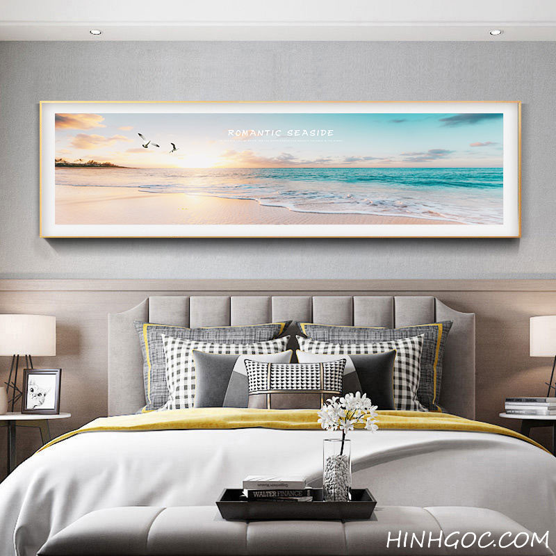 File tranh phong cảnh bình minh trên bờ biển trang trí phòng ngủ - OP18528595