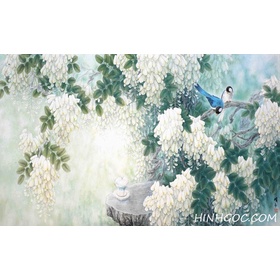 File tranh cây hoa và chim vẽ tay - OP15901065