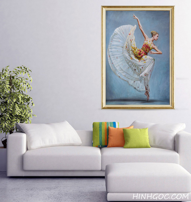 File tranh sơn dầu cô gái múa ba lê - OP18525772
